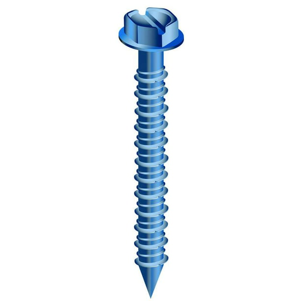 1/4 x 2-1/4" Hex Stainless Steel Concrete Screw with drill 2 bits 200 pack